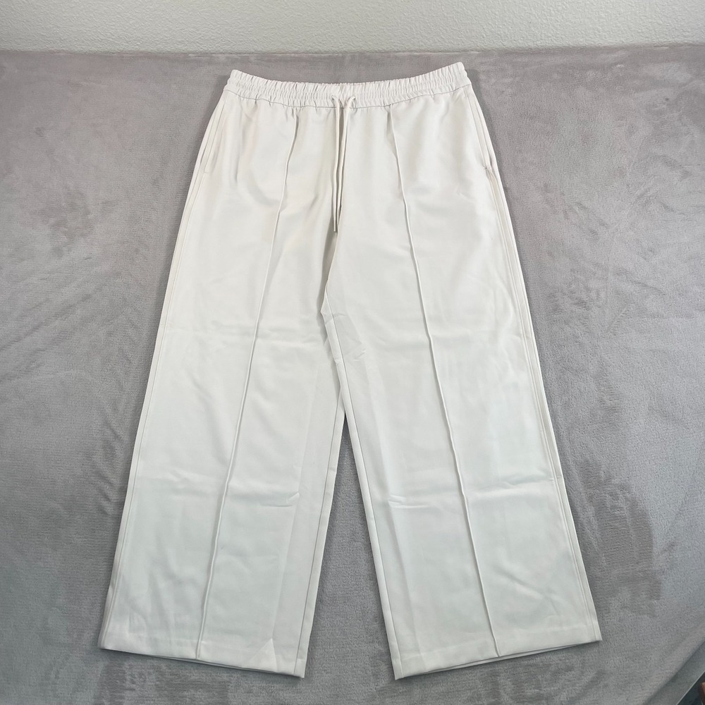 Athleta Endeavor High Rise Relaxed Pants Women XL Bone Wide Leg Work Travel NWOT